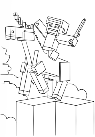 Kolorowanka jednorożec minecraft Kolorowanka jednorożec minecraft
